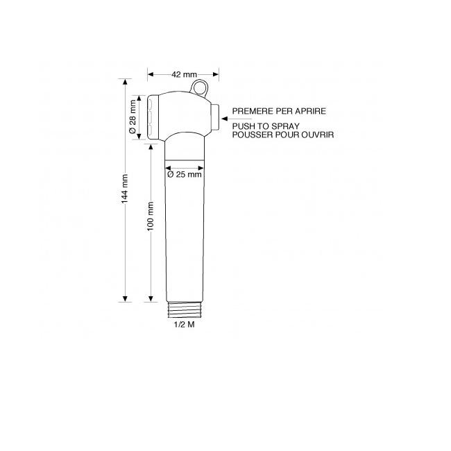 Push Button Cockpit Shower Head D151-Barka