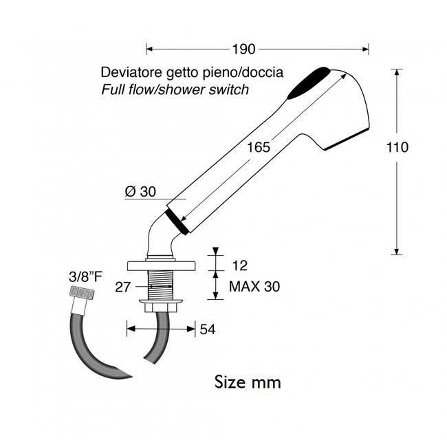 Elbow Shower with Hose and Holder-DS1201 Barka