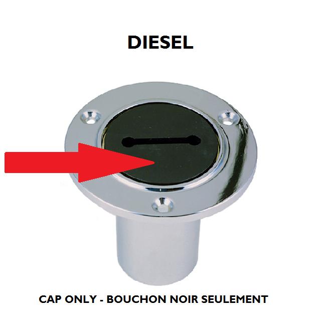 Bouchon noir de rechange pour Passe-Pont DIESEL-Perko (1270DPD99A)