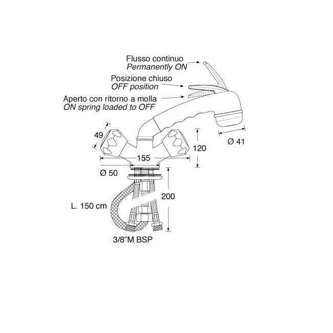 Robinet double avec douchette à gâchette Barka (MD31101)