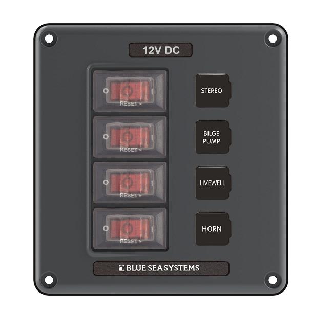 Blue Sea Water-Resistant Circuit Breaker Switch Panel (4320)