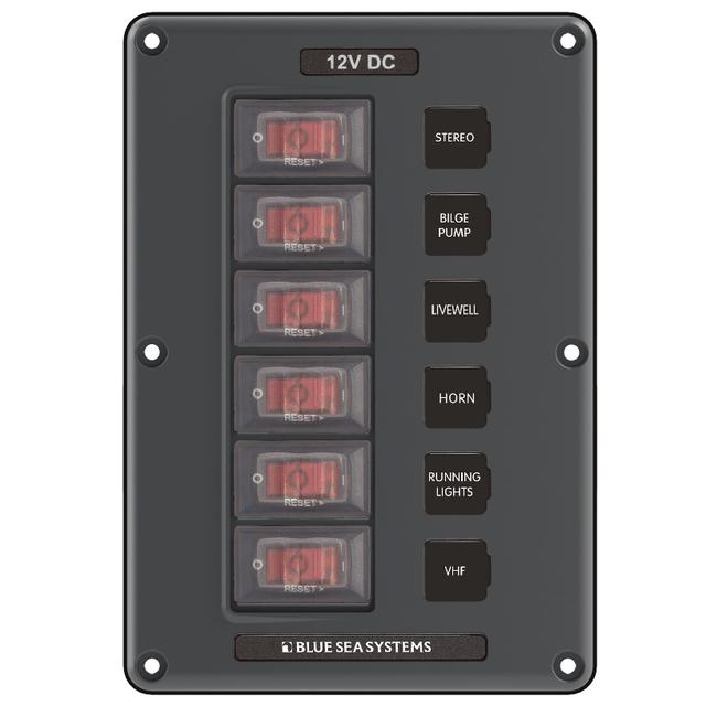 Blue Sea Water-Resistant Circuit Breaker Switch Panel (4322)