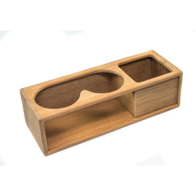 Teak Two Insulated Drink/Binocular Rack with Tray_Whitecap (62616)