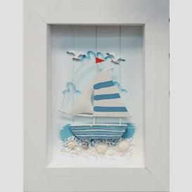 Cadre décoratif voilier 35cm-Nauticalia 52620