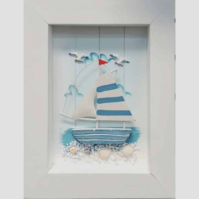 Cadre décoratif voilier 35cm-Nauticalia 52620