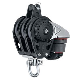 57mm -2-1/4 in Triple Carbo Block-Swivel, Becket Cam Cleat- Harken (2618)