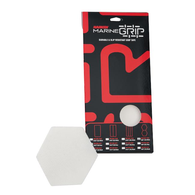 Bandes Anti-dérapantes blanches hexagonales 6po-Marine Grip Harken (MG10HC-TWH)