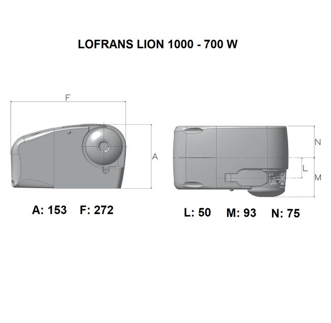 Guindeau horizontal Lion 1000 Freefall-700 watts, 5/16 HT- LOFRANS