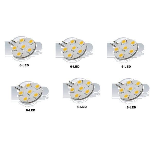 Halogen Replacements 6 LED (JC10)- Cool White-Esp WattMobile (G4CW-6)