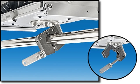 Single Horizontal Round Rail Mount  7/8” or 1” for BBQ Newport II-Magma (T10-380)