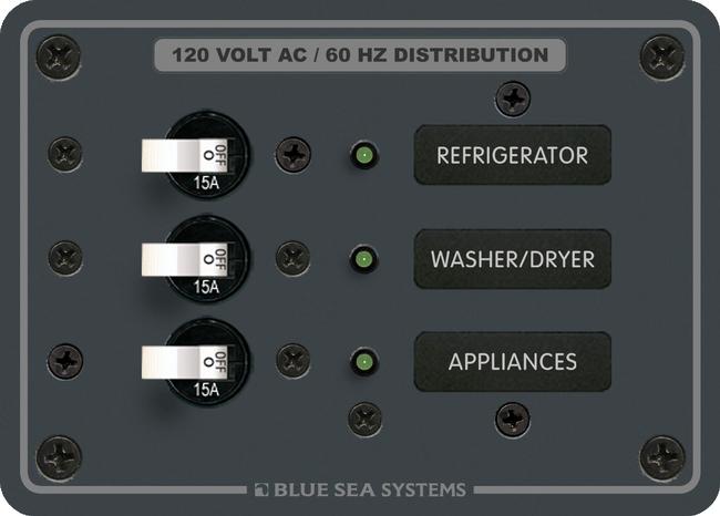 Panneau circuit AC 3 Positions Blue Sea (8058)